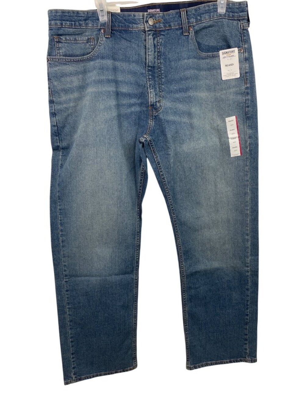Signature Gold Levis Strauss Mens Size 42x32 Relaxed Blue Denim Jeans